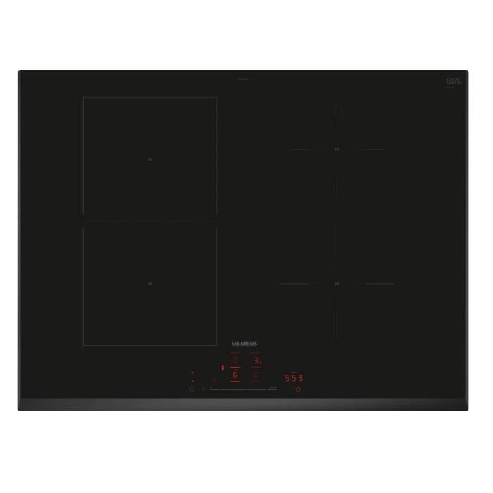 Siemens Table de cuisson à induction 71cm 4 feux 7400w noir - ED751HSB1E