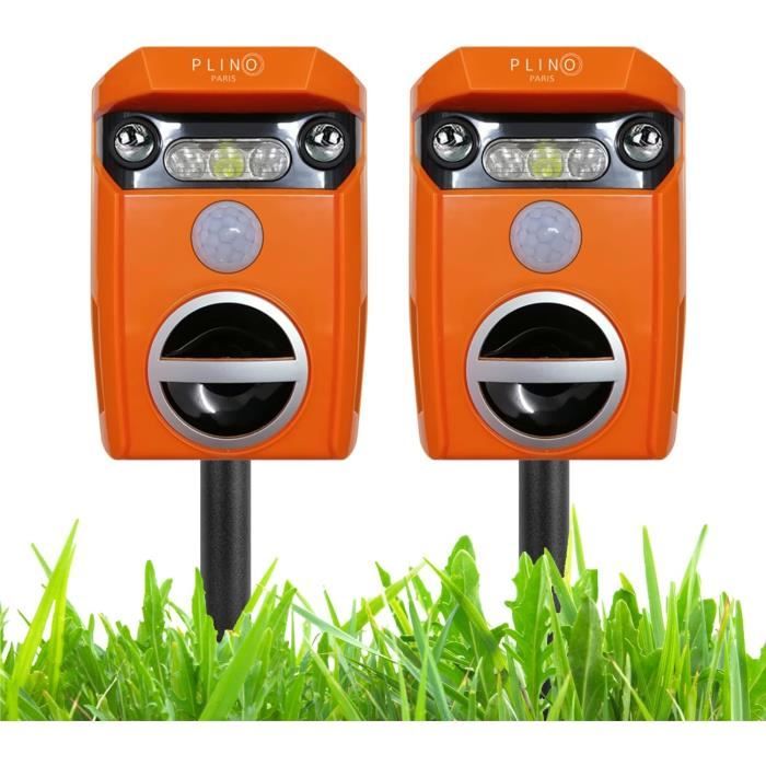 Répulsif à Ultrasons Anti-Chat Solaire - Etanche, Détecteur De Mouvement, LED Clignotante, Pour Jardin, Terrasse, Allée