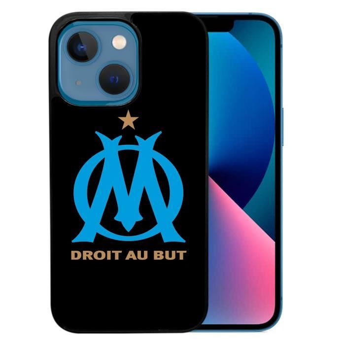 Coque souple pour iPhone 13 mini - Logo Om Marseille Noir. Accessoire  téléphone, protection coque