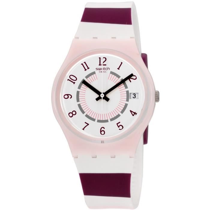 Swatch Miss Yacht Femme 34mm Bracelet Silicone Bicolore Quartz Montre GP402  , - Achat/vente montre - Cdiscount