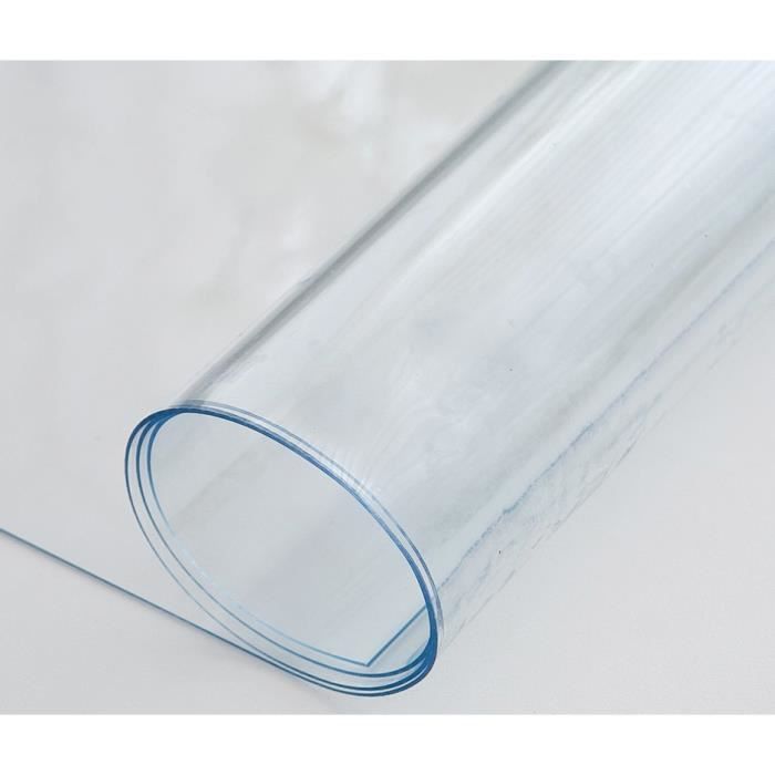 Nappe Ronde Transparente En PVC Mat 80x80 Cm - Protecteur De Table Antidérapant, Imperméable, Facile à Nettoyer