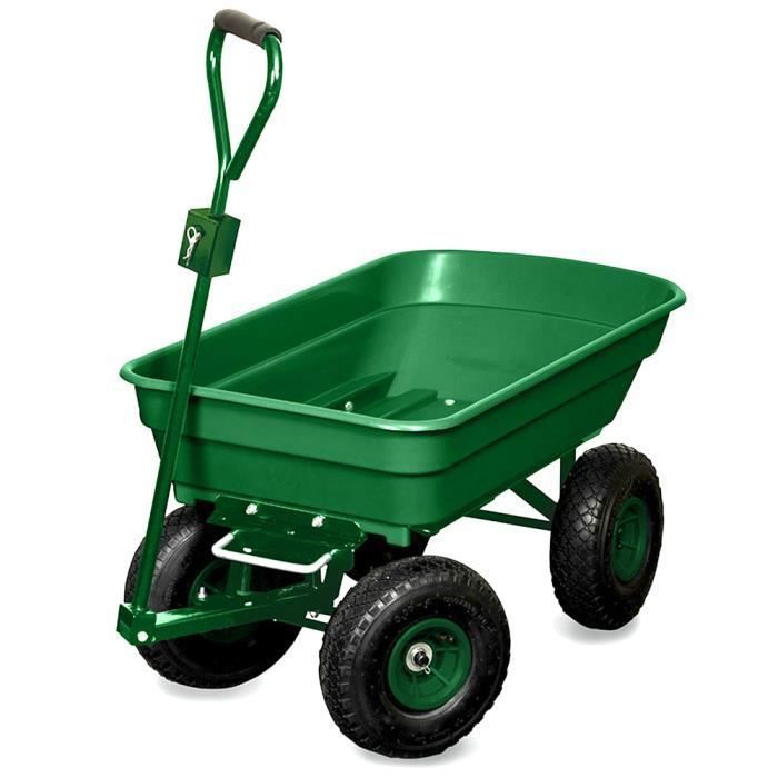Chariot de jardin 4 roues - 52 litres capacité 120
