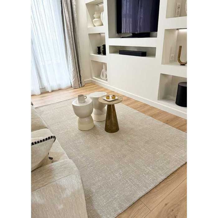 Tapis uni chiné BERNE Beige-160*230 Rectangulaire