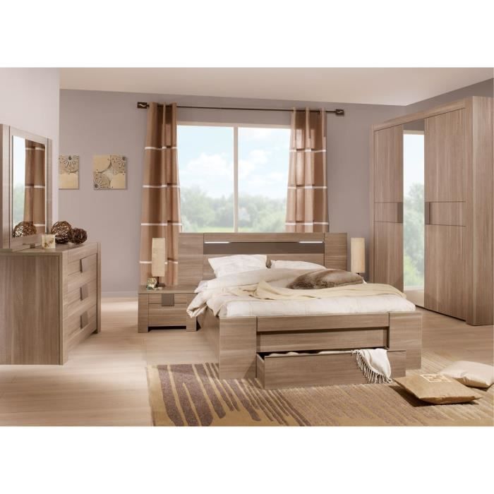 Chambre Adulte Complète (160*200) n°1 - MACAO - L 197 x l 208 x H 88 cm
