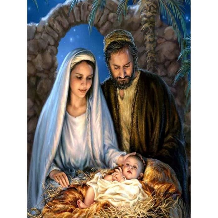 Bowetile Noël Diamond Painting Art Kits Jésus, Kits De Peinture