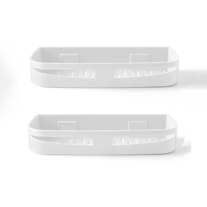 Étagère de douche argentée, étagère murale de salle de bain, panier de rangement de douche en métal sans perçage (2 paniers) | Leroy Merlin Étagère de douche argentée, étagère murale de salle de bain, panier de rangement de douche en métal sans perçage (2 paniers) | Leroy Merlin