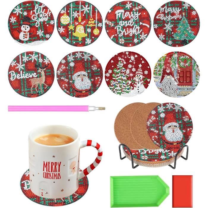 Winter Shore Sous Verre Diamond Painting Mandala avec Support (Lot de 6