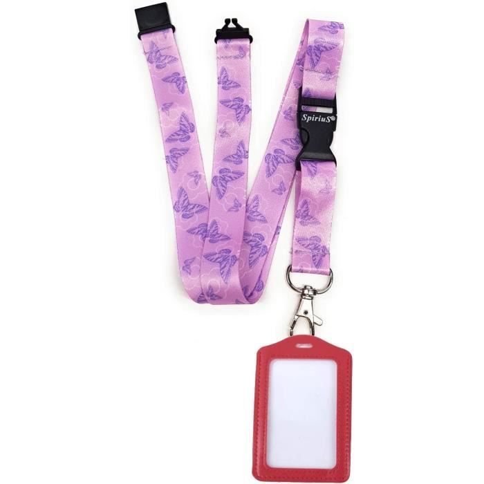 Mardatt Lot De 25 Étiquettes Transparentes Avec Cordon - Porte-Badges Horizontaux Violet Pour École Et Bureau