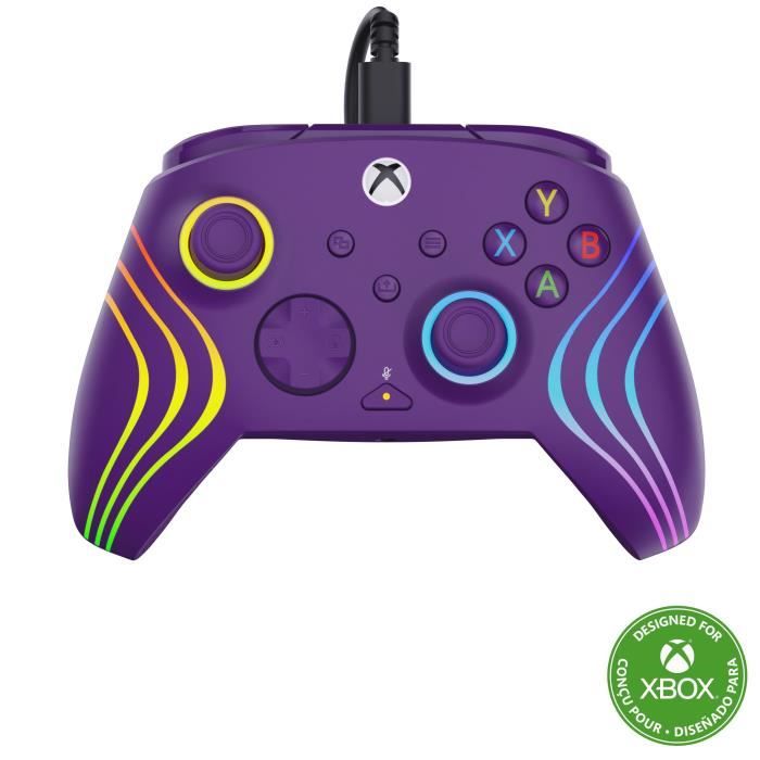 Manette de jeu - Xbox Series XS Xbox One et PC - Afterglow Wave - RGB - Filaire - Violet - TURTLE BEACH