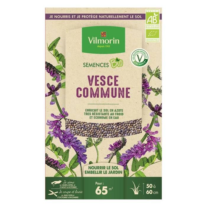 Comparer les prix de Graines de Vesce Commune Bio, boite de 375 grs-