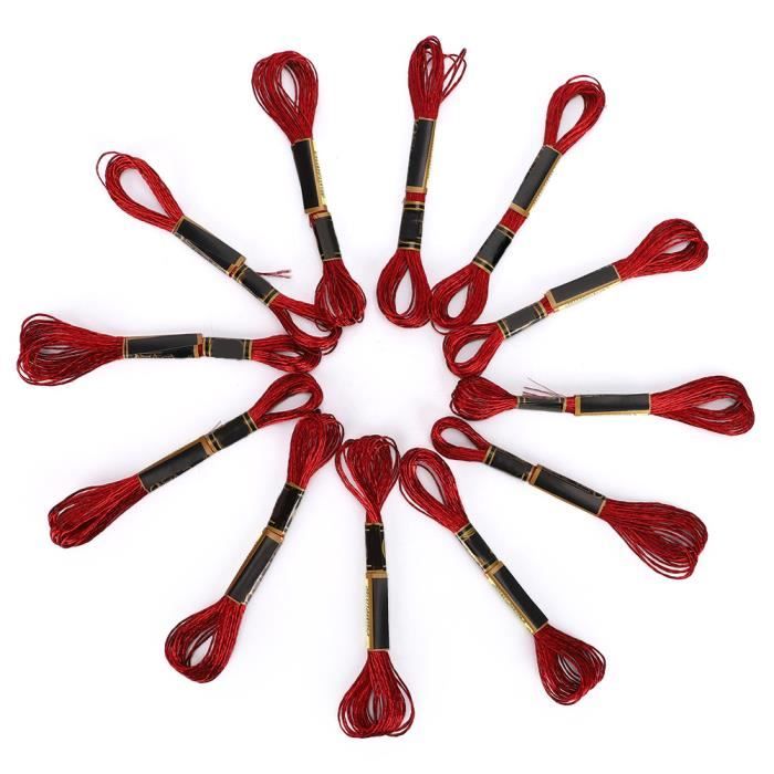 Lot De 4 Rouleaux De Fil à Broder Rouge - Coton, Pour Point De Croix, String Art, Travaux Manuels - 6