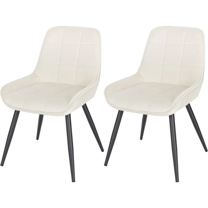 WOLTU Lot de 2 Chaises de Salle à Manger en Velours Chaises Scandinaves pour Salon Cuisine Chambre Crème Blanc W0ATT0169-2 WOLTU Lot de 2 Chaises de Salle à Manger en Velours Chaises Scandinaves pour Salon Cuisine Chambre Crème Blanc W0ATT0169-2