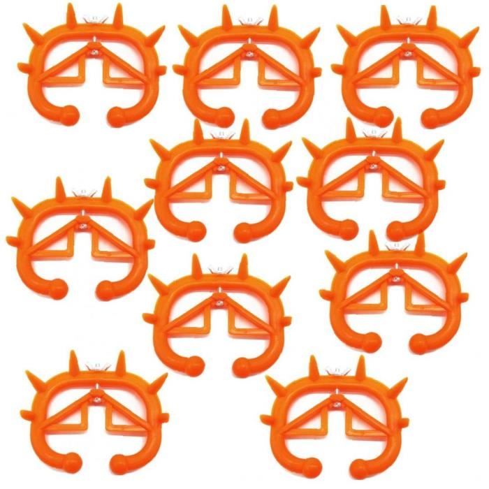 Lot De 10 Anneaux De Nez Pour Sevrage De Veau - Clips Nasaux Bovins Orange - Outils D'Élevage