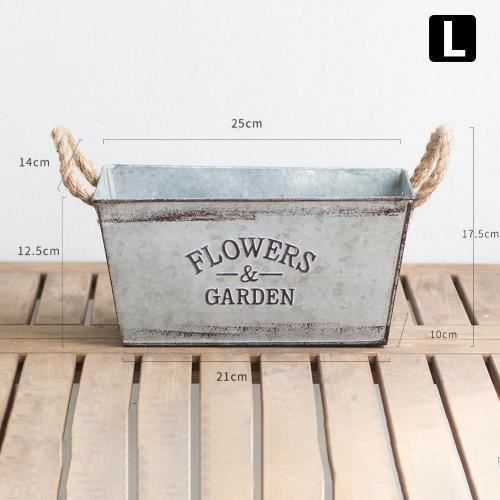 Seau à fleurs en fer forgé Unique, conteneur pour plantes de jardinage Vintage