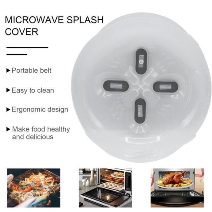 Couvercle Micro-ondes Anti-éclaboussures - 26.5cm Double Couche - Sortie Vapeur - PP Alimentaire