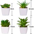 4pcs Plantes Artificielles Succulentes en Mini Plastique avec Pot en Céramique Fausses Plantes Vertes Décoration Table-1