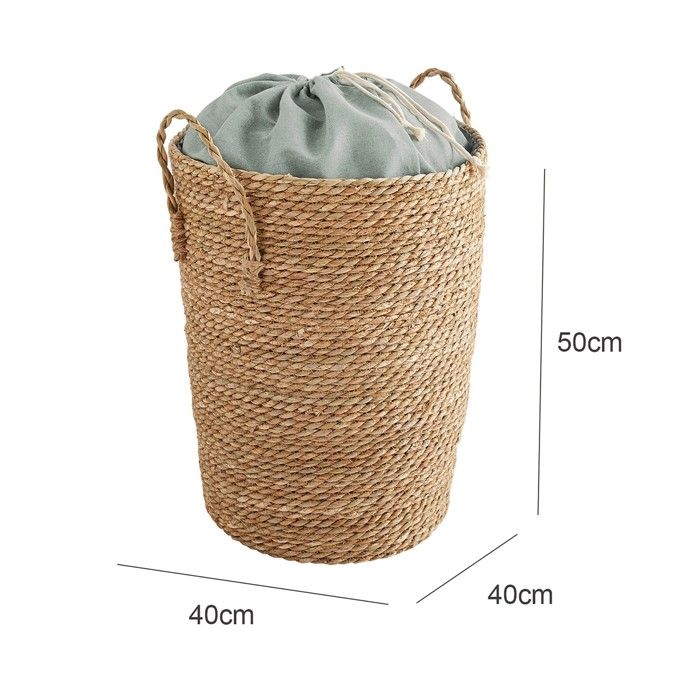 Panier à Linge - Box and beyond - 40x40x50 cm - Jacinthe d'eau