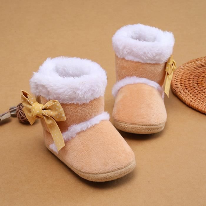 Chaussons Bébé Velours Corail - Bottines Douces Antidérapantes - Nouveau-né à 18 Mois - Hiver Chaud