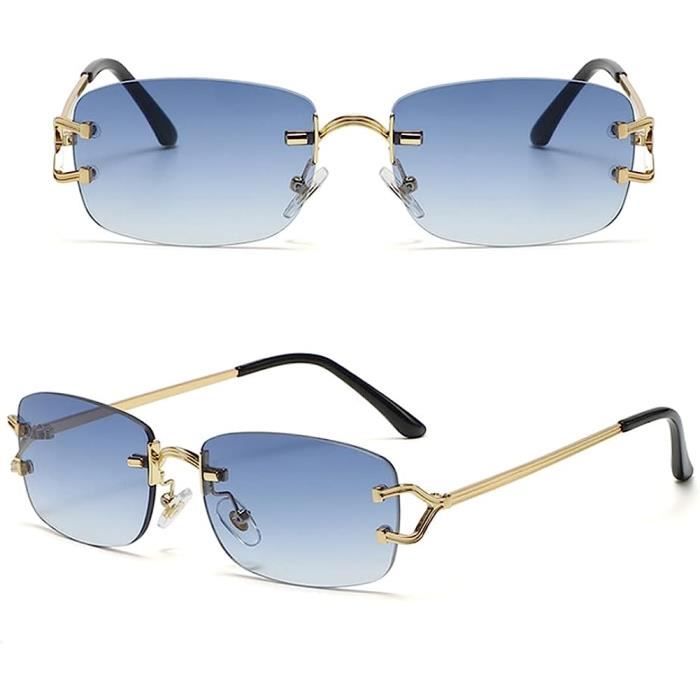 Petites Lunettes De Soleil Carrees Sans Bordure Pour Dames En Metal Retro Lunettes De Soleil De Marque De Luxe Design Lunette u110 Achat Vente lunettes de soleil Cdiscount