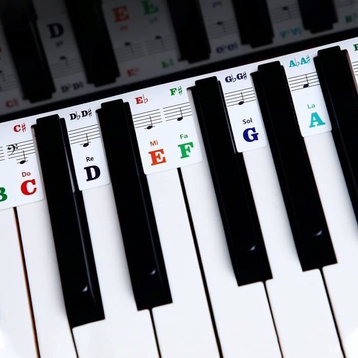 Autocollants Pour Touches De Piano - Guide Des Notes Pour 88/61/54 Touches | Étiquettes Amovibles Pour Débutants
