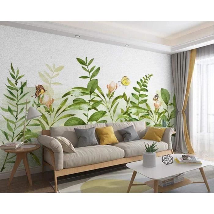 Papier Peint 3D Fleur Verte – Modèle 1249NA – Toile Murale Tendance Pour Toute La Famille