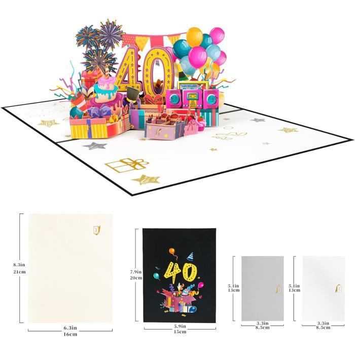 Carte de 60 ans Anniversaire Pop up 3D Carte de Voeux Joyeux