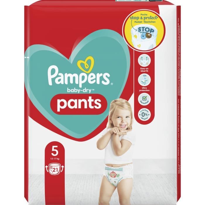 Couches-culottes PAMPERS Baby-Dry Pants - Taille 5 - 21 unités - Protection  360° - Cdiscount Puériculture & Eveil bébé