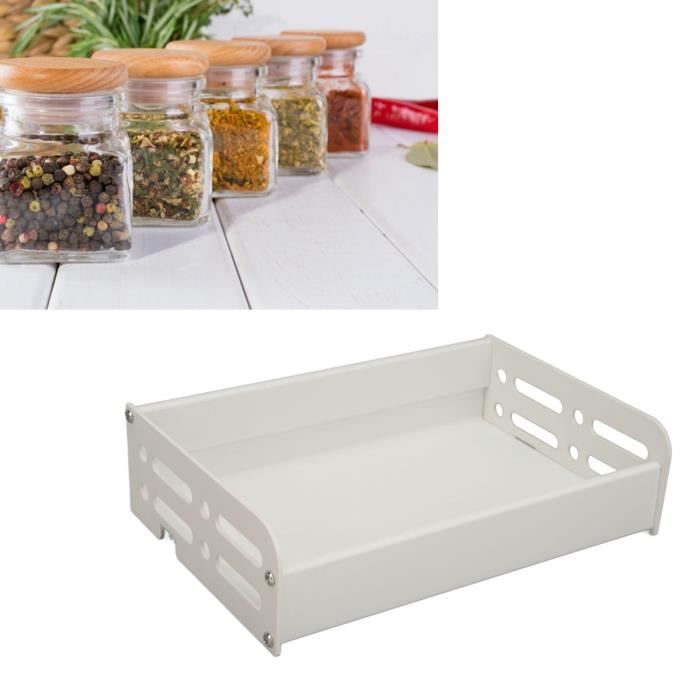 HUOLE - Armoires De Cuisine étagère Rétractable Blanche - 36-60*21*36.5cm - ETAGERE A EPICES