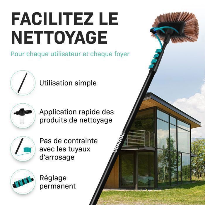 BROSSE À LAVER HI-LO BLEU FRANGE - Produits Sanitech