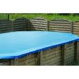 Bâche d'hiver et sécurité pour piscine bois UBBINK - Octogonal 430cm - PVC 550g/m2 - Conforme norme NFP 90-308-2