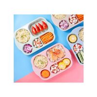 Lot De 4 Assiettes Compartimentées Pour Enfants Et Adultes - Plastique Réutilisable Incassable - 5 Sections - Micro-ondes Et Lave-vaisselle