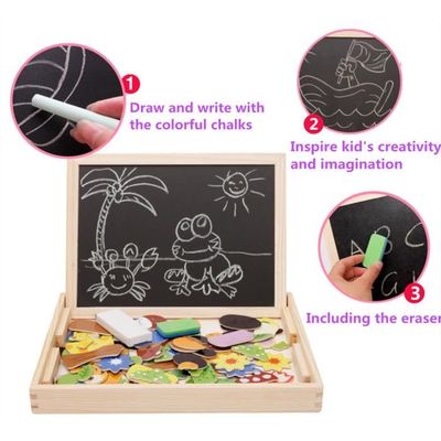 Puzzles Enfant en Bois Magnétique, COOLJOY Jigsaw avec Tableau