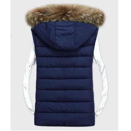 Doudoune sans shop manche homme fourrure