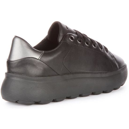 Baskets GEOX Spherica EC4.1 pour femmes Noir Lacets en cuir synthetique