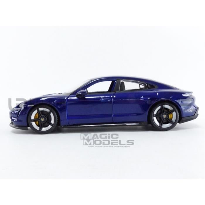 Bburago-18-21098B Porsche Taycan Turbo S en Bleu à l'échelle 1/24 (18
