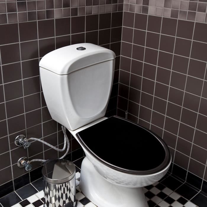 Abattant WC HENGMEI Noir Soft Close Charnières en acier