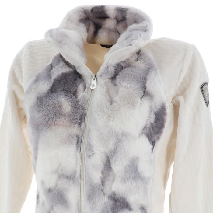 Veste polaire blanche et grise pour femme Geneva Angele Sports