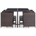 Haute Qualité-Ensemble de table à manger d'extérieur | 1 table, 4 chaises, 4 tabourets et 12 coussins HB031-Surciel-3
