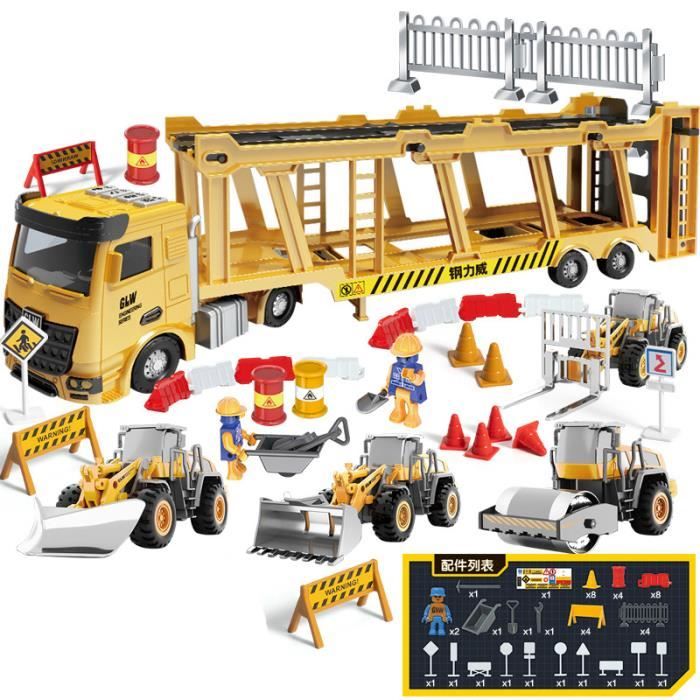 Jouet De Chantier Pour Enfants - Camion Transporteur Avec Sons/lumières + 4 Véhicules + Grue + Accessoires - Garçons 3-7 Ans Pat Patrouille Jouet Jouet De Chantier Pour Enfants - Camion Transporteur Avec Sons/lumières + 4 Véhicules + Grue + Accessoires - Garçons 3-7 Ans Pat Patrouille Jouet