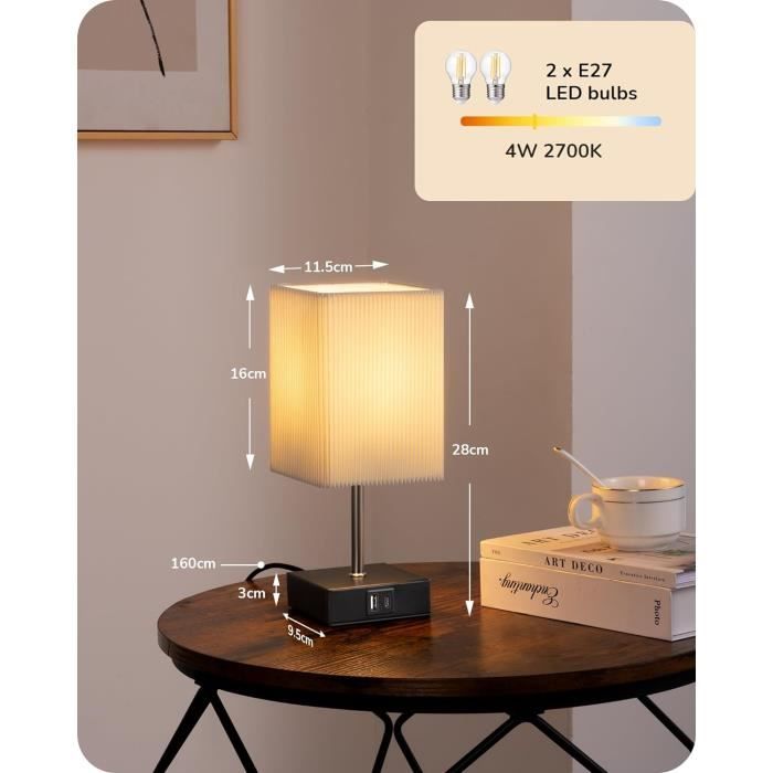 Lampe de Chevet Chambre Tactile Lampe de Table Nuit Lot de 2, Lampe Chevet  Noir USB Touch Enfant 3 intensité, Abat Jour Lampe [115] - Cdiscount Maison