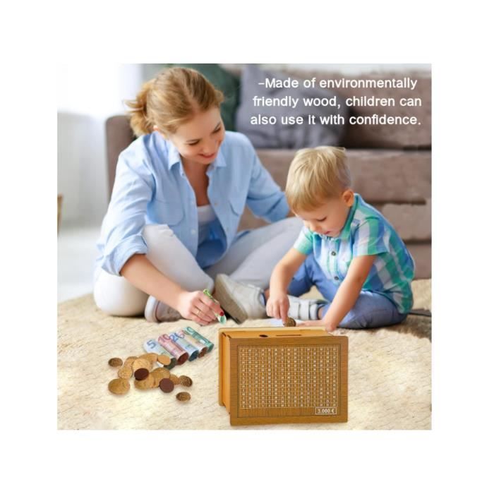 Tirelire En Bois Numérique Avec Compteur – Objectifs Épargne Personnalisables, Idéale Pour Enfants Et Adultes