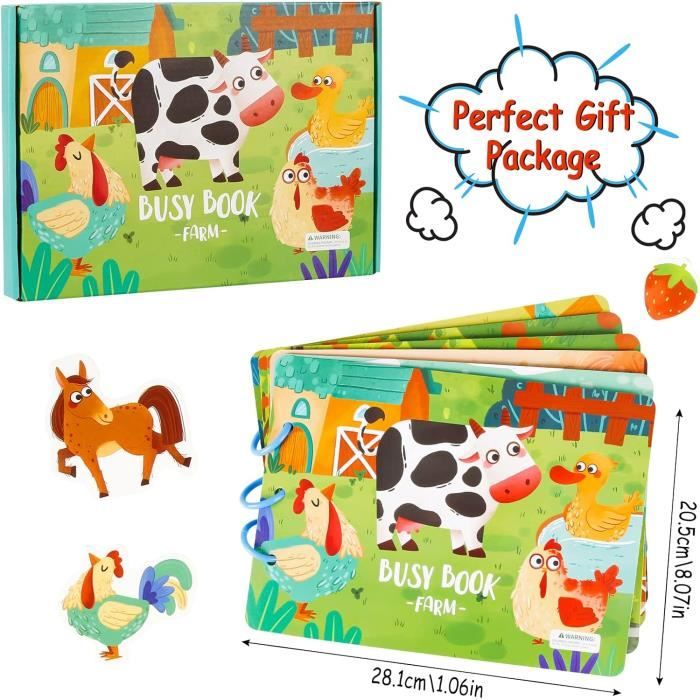 Betotz - BusyBoard Montessori Français – Educational & Sensory Activity Book – 2-6 Years – 10 Interactive Pages – Authentic Montessori – Animals, Shapes, Letters & Motor Skills (Pink Betotz - BusyBoard Montessori Français – Educational & Sensory Activity Book – 2-6 Years – 10 Interactive Pages – Authentic Montessori – Animals, Shapes, Letters & Motor Skills (Pink