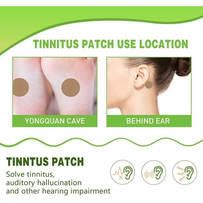 48Pc Patch d'acouphène,patch d'oreille de soulagement des acouphènes,plâtre  de plante d'herbe améliore l'écoute