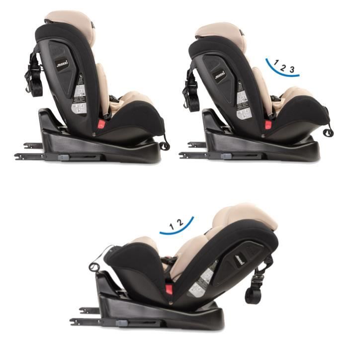 Siège enfant voiture pivotant à 360° noir/beige