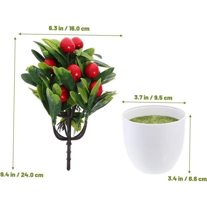 LEMCC Lot De 2 Citronniers Artificiels En Pot 24,5 Cm - Bonsaï Citron Jaune Pour Décoration Maison Cuisine