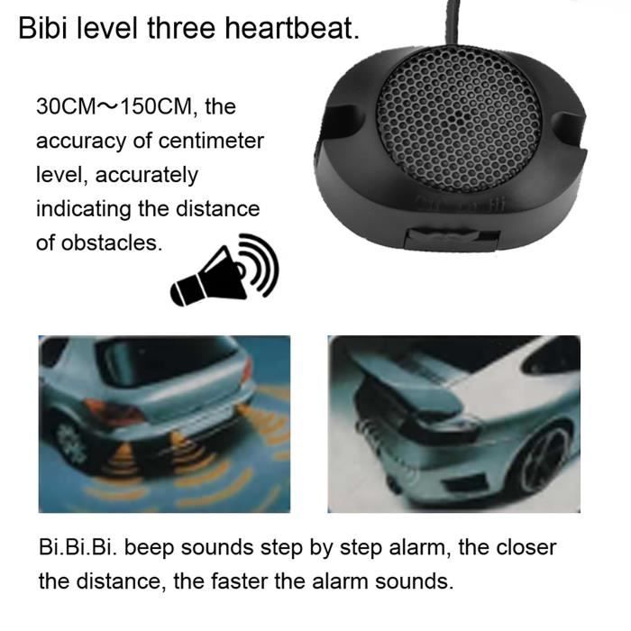 Kit Capteur De Stationnement 4 Capteurs Avec Alarme Sonore - Système Radar De Recul 12V Pour Voiture