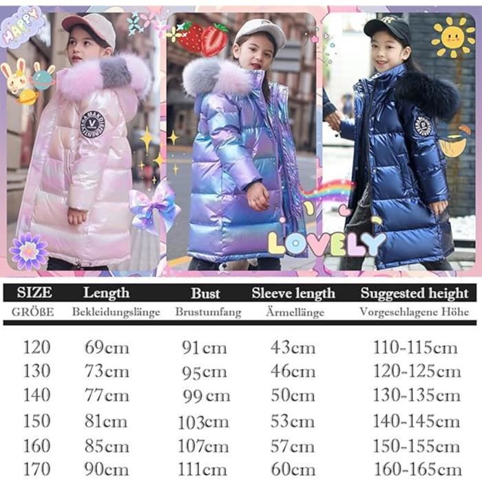 Noir FEMME Manteau Doudoune d'hiver imperméable à capuche avec doublure