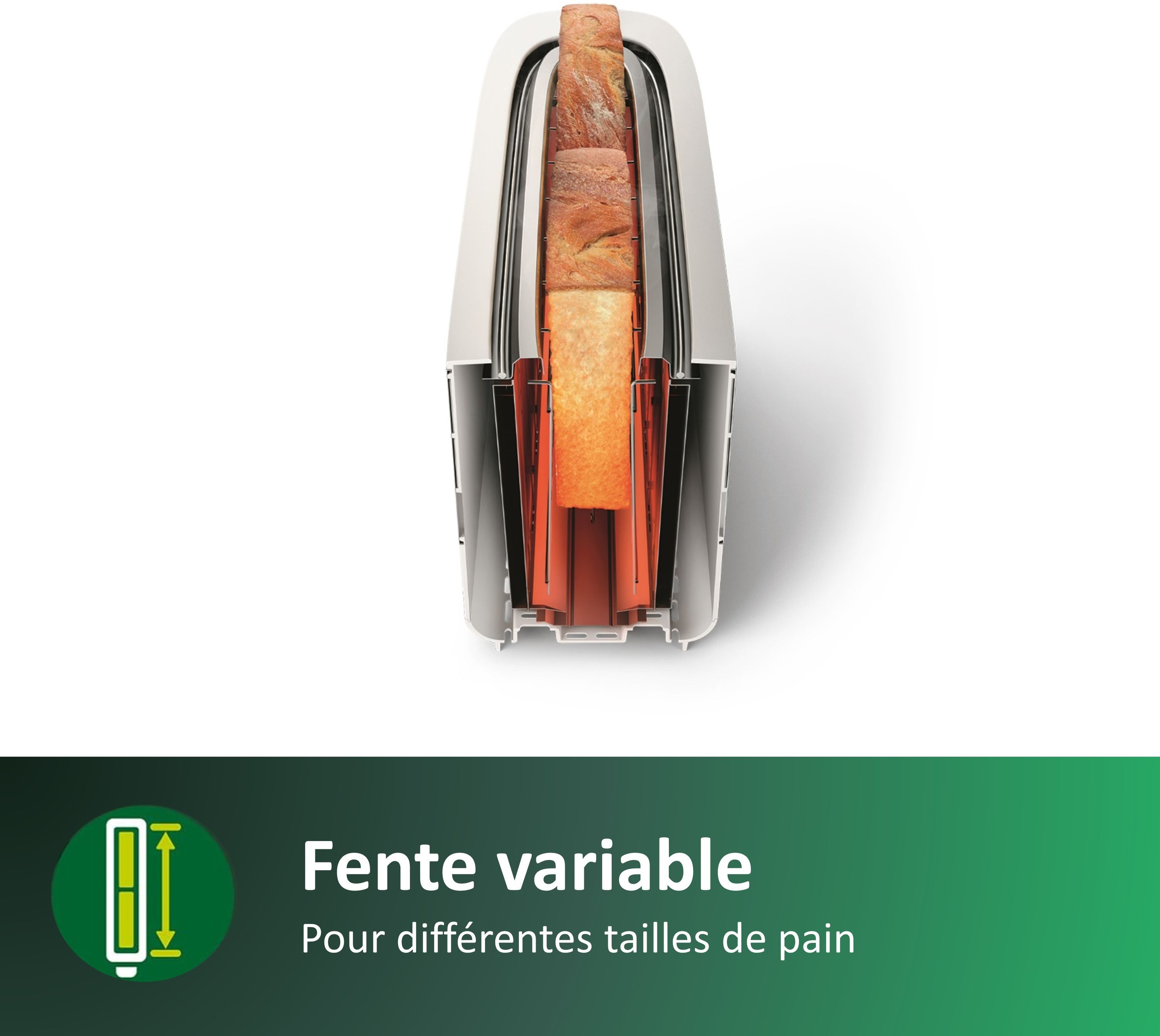 Philips HD2692/90 Grille-Pain Daily - Fentes Ultra-Larges 950W Avec Réchauffe Viennoiseries