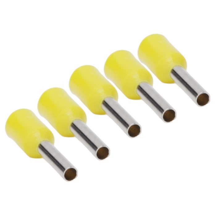 100 Embouts à Sertir Isolés 15 Mm – Noir, Cordon Unique, Pour Connexions électriques Et Câblage