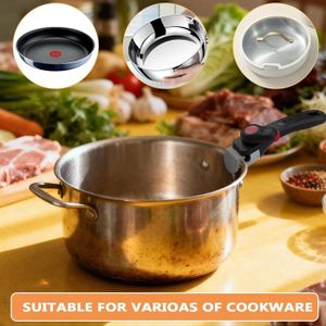 Poignée Amovible Ergonomique Pour Batterie De Cuisine - Remplacement Antidérapant Pour Casseroles Et Poêles